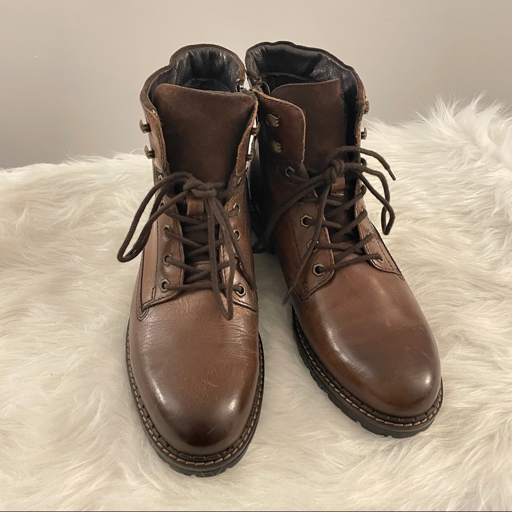 Alfani Syd Brown Leather Casual Boots - Picture 6 of 8